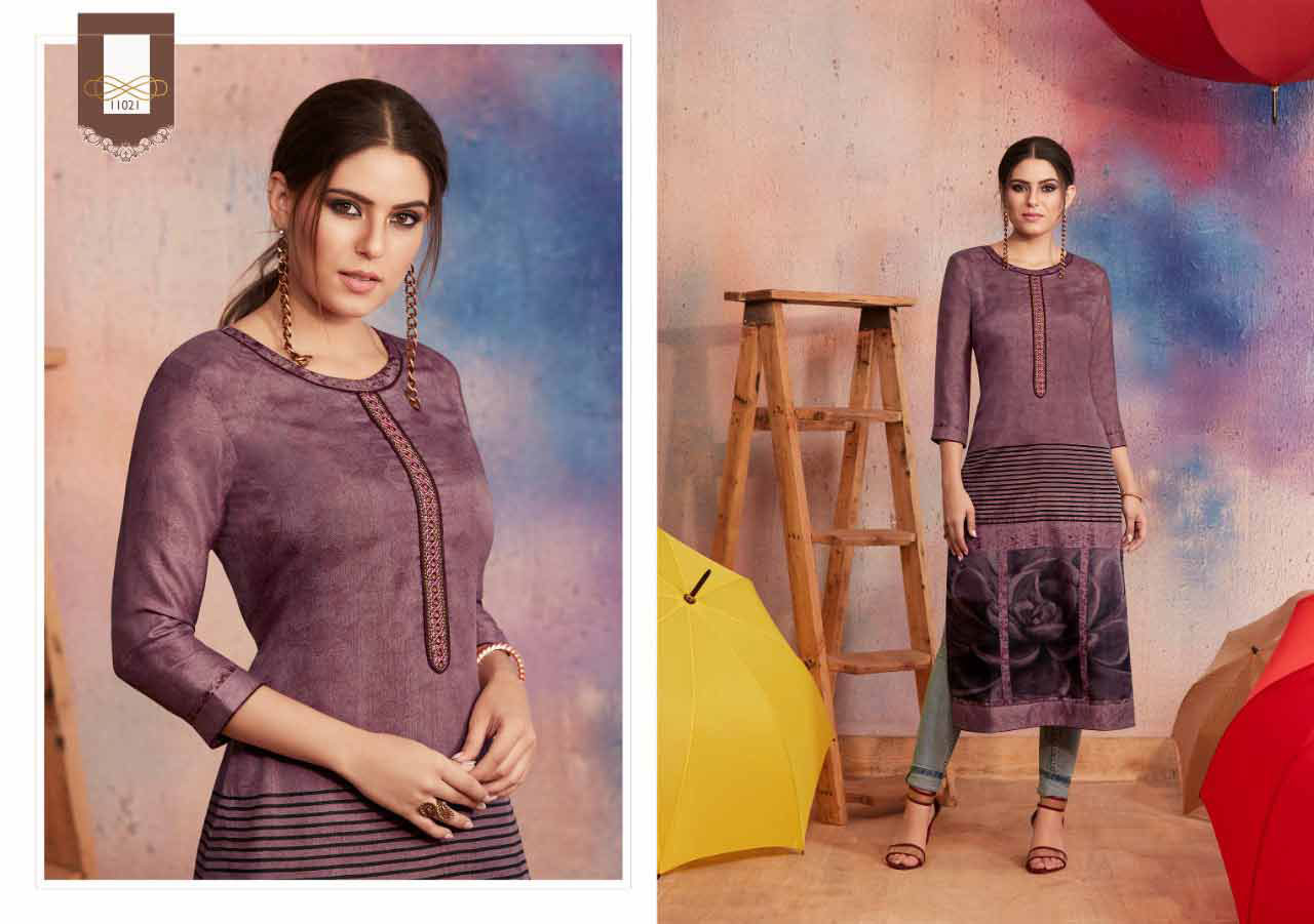 Kajree Dark Fantasy Vol-6 Rangoli Print Kurti Kajree Dark Fantasy Vol-6 Rangoli Print Kurti